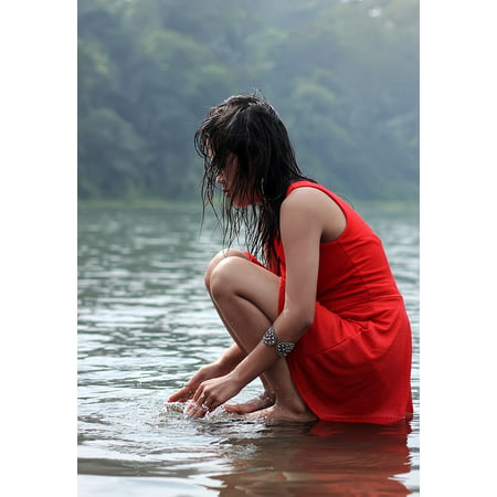 LAMINATED POSTER Water Lake Woman Photography Model Beauty Female Poster Print 24 x
