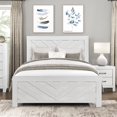 thumbnail image 2 of Tcbosik Queen Size Bed Frame with Headboard, Wood Platform Bed, Box Spring Needed, White, 2 of 6