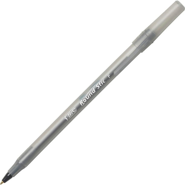 BIC Round Stic Xtra Precision Ball Pen, Fine Point (0.8 mm), Black, 12