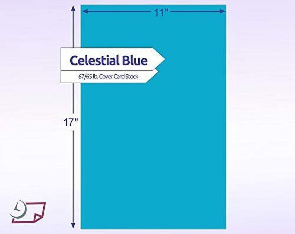 67/65 lb. 176/190 GSM Cover Stock, 50 Sheets Per Pack, Great for Awards, Diplomas, School Projects, Mounting Invitations, Art N Crafts, DIY Projects and Much More Celestial Blue, 11x17"