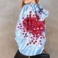 thumbnail image 5 of Dezsed Valentine's Day Girl Hoodies Oversized Sweatshirts Children's Shirt Long Sleeved Pattern T-shirt Printed Round Neck Hooded Sweatshirt for 4-5 Years Sky Blue, 5 of 5