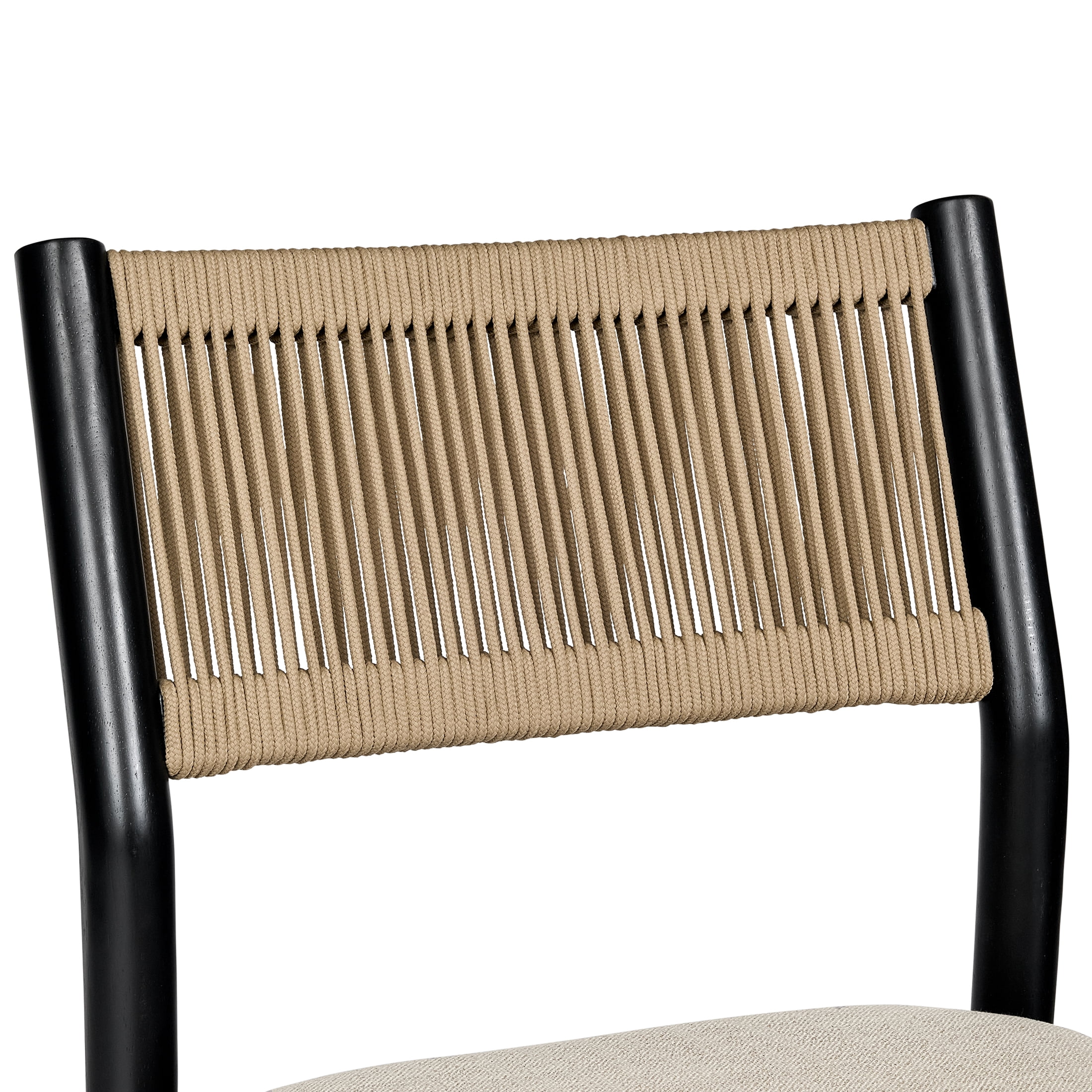 Better Homes & Gardens Lillian Fluted Dining Chair Set of 2, Black Frame with Cream Cushions