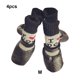 thumbnail image 5 of Greeniant 4 piezas de zapatos para mascotas lindo algodón lluvia nieve botas conjunto de calcetines buena elasticidad con suela de goma cubierta de pata Ropa para mascotas amor negro METRO Greeniant PT003813-14B, 5 of 6