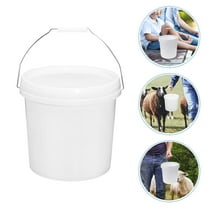 HEANUJJ White Plastic Pail Bucket with Pour Handle, 1 Set for Household and Outdoor Use