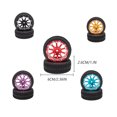 thumbnail image 1 of 4Pcs RC Car Wheel Rim Aluminum Alloy Universal Toy Climbing Vehicle 1:10 Replacing Tire Hub Upgrade Modified Spare Part Supplies Red, 1 of 6