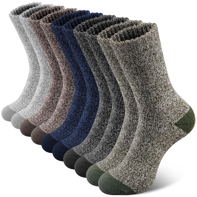 Calcetines de lana merino SIMIYA supergruesos para hombre, 5 pares, para senderismo