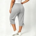 thumbnail image 3 of Maean Women's Plus Size Capris with Pockets Elastic Waist Lounge Cropped Pants Workout Yoga Joggers, 3 of 7