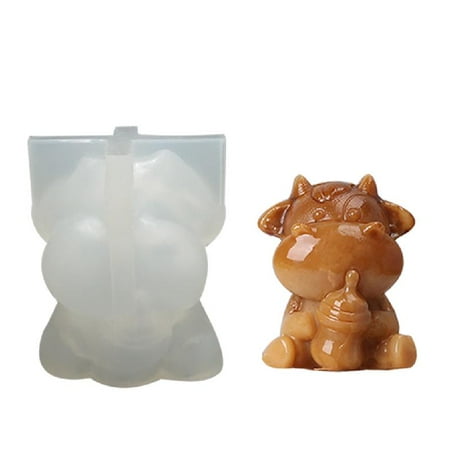 

✪ Cute 3D Dairy Cow Silicone Soap Mold for Fondant Cake Topper Decorating Chocolate Polymer Mould Baby Shower Party Decor