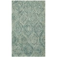 thumbnail image 4 of SAFAVIEH Ikat Kim Geometric Braided Wool Area Rug, Ivory/Sea Blue, 4' x 4' Square, 4 of 10