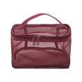thumbnail image 1 of Bolsas Únicas 1 Pc Bolsa de Maquillaje de Gran Capacidad con Cierre para Vacaciones y Viajes de Negocios Tela de Malla roja, 1 of 5