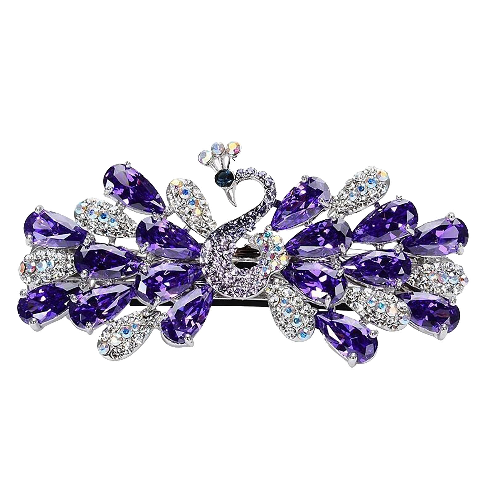 G 1076 Crystal Peacock Hair Clip Horsetail Clip Spring Clip Rhinestone Hair Clip Ladies U 1076 Sd1 Walmart Com