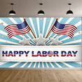 thumbnail image 6 of Decorative Design Happy Labor Day Banner Patriotic Stars American Flags for Holiday Event Indoor Outdoor, 6 of 7
