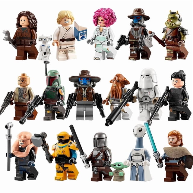 ConstruyeHero 16 Piezas Figura de Bloques de Batalla Estelar – Set de 16.16in Cazarecompensas de Ladrillos para Juego Creativo y Regalos Infantiles