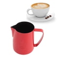 thumbnail image 3 of Yajisi 480 ml Stainless Steel Milk Frothing Pitcher – Swan‑Patterned Latte Art Steamer with Precision Spout, Smooth Flow, Bright Red Finish, 3 of 7
