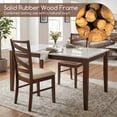 thumbnail image 2 of Gymax Dining Chairs Set of 2 w/ Tall Backrests Linen Fabric Upholstered Seats Brown & Beige, 2 of 7