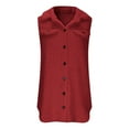 thumbnail image 4 of Inleife Vest for Women Trendy Women's Loose Solid Color Casual Lapel With Button Jacket Tops, 4 of 6
