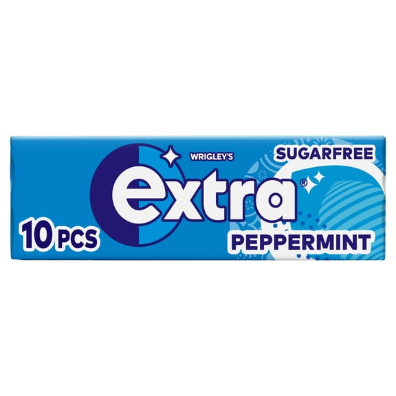 Extra Peppermint Sugarfree Chewing Gum 10 Pieces, Imported from Britain