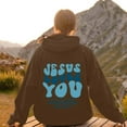 thumbnail image 5 of XINXIAOO Womens Hoodies Jesus Loves You Hoodie Letter Print Hoodies Oversized Womens Pullover Sweatshirts Womens Winter Tops Comfy Clothes for Women, 5 of 8