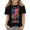 thumbnail image 2 of Avrnliq Patriotic American Flag T-Shirt for Kids, Eagle Horse Graphic Short Sleeve Tee, Boys Girls 4th of July Independence Day Summer Casual Shirt,Size 2-3T, 2 of 5