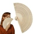 thumbnail image 4 of 1pc Hand Held Fans, Bamboo Folding Fan, Handheld Fans with Sandalwood and Silk, Vintage Wooden Fan for Weddings Parties and DIY Decorations, Chinese Style Fans for Decor, 4 of 9