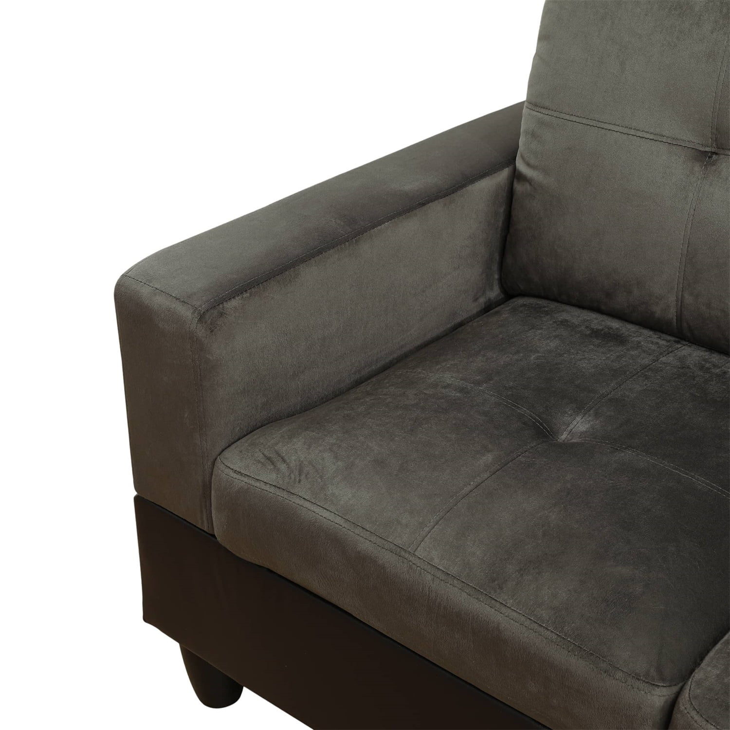 Hommoo Sofa Set, Flannel And PVC 2-Piece Couch Living Room Sofa Set,Taupe