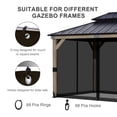 thumbnail image 5 of BPS 12' x 16' Gazebo Universal Mosquito Netting Screen Replacement, 4-Panel Screen Walls with Double Zippers for Outdoor Patio - Black (Mosquito Net Only), 5 of 8