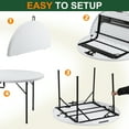 thumbnail image 5 of ZephyPaws 48" Round Folding Table, Collapsible Camping Table,Folding Event Table for Parties and Trade Shows, Portable Indoor/Outdoor Event Banquet Table, White, 5 of 7
