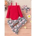 thumbnail image 4 of GXFC Infant Girls Christmas Outfits Set Clothes 3M 6M 9M 12M 18M 24M Baby Girls Long Sleeve Rib Romper and Flare Pants and Headband 3Piece Casual Autumn Clothing for Newborn Girls, 4 of 9
