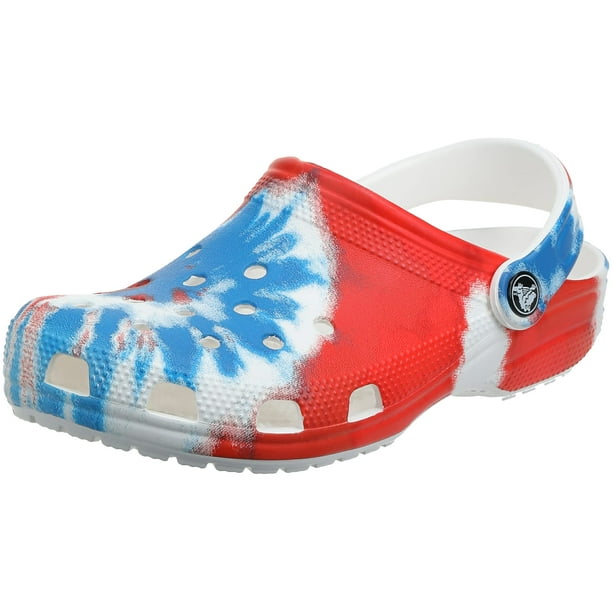 Crocs red deals white blue