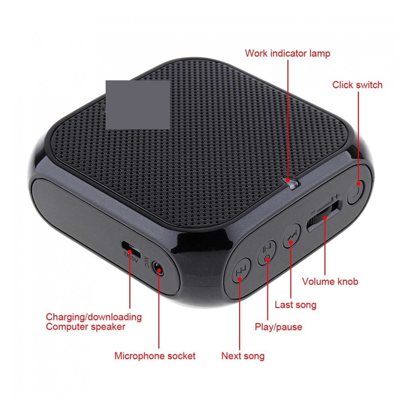 K400 3 Colors Portable Wired Mini Audio Speaker Megaphone Voice Amplifier Loudspeaker Microphone Waist Band Clip ,Easy to Operate