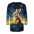 thumbnail image 4 of DHFJKG Easter Bunny T Shirts For Women Spring Summer Top Casual 3/4 Sleeve Crew Neck Rabbit Printed Loose Fit Cute Graphic Tee Festival Stylish Tops, 4 of 5