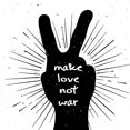 thumbnail image 2 of ArtsyQuotes 26x26 Black Ornate Wood Framed with Double Matting Museum Art Print Titled - Artsy Quotes Quote: Make Love Not War, 2 of 4