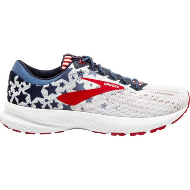 Brooks Women's Launch 6 Running Shoe, White/Blue/Red,  B(M) US -  
