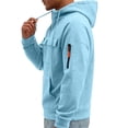 thumbnail image 4 of Resicozy Mens Cargo Hoodies Quarter Zip Sweatshirts Tactical Pullover Casual Gym Athletic Loose Hooded Sweatshirts with Pocket Light Blue L, 4 of 7