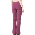 thumbnail image 2 of Fishers Finery Women's EcoFabric Classic Bootleg Yoga Pant; Athletic Pant (Wine, M), 2 of 5