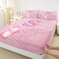 thumbnail image 5 of meiyoeat Pink Glitter Butterfly Monogrammed S Full Size Sheets for Girls, Sparkle Floral Initial Letter Bed Sheets, 4 Pieces, 1 Flat Sheet, 1 Fitted Sheet and 2 Pillowcases, 5 of 6