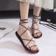 thumbnail image 2 of Sandalias planas para mujer con tiras cruzadas, sandalias romanas sencillas de verano para mujer, zapatos de playa para mujer, 2 of 5