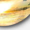 thumbnail image 3 of Designart 'Colored Ocean Waves Falling Down II' Coastal wall clock, 3 of 5