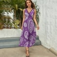 thumbnail image 5 of Purple Paisley Bandana White Pattern Design Art Sleeveless Dress Women's Summer Suit Dresses for Women 2025 Luxury Party Dress, 5 of 7