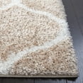 thumbnail image 6 of SAFAVIEH Tahoe Thelma Quatrefoil Shag Runner, 2' x 9', Beige/White, 6 of 8