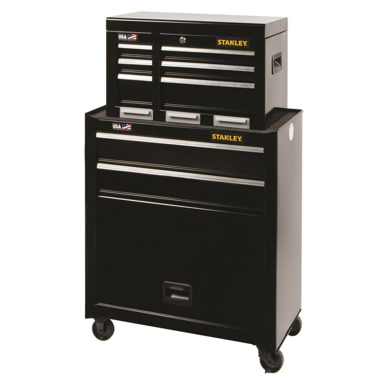 Stanley 26 In. 5 Drawer Steel Tool Chest Cabinet with Keyed Locking System and 300 lbs Load Rating Walmart