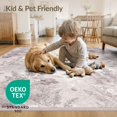 thumbnail image 4 of ODIKA 8'x10' Washable Area Rug Watercolor Ombre Botanical Motif Abstract Swirl Gradient Purple Flowing Dynamic for King Size Bedroom Under Bed, Master Suite, Non-Shedding, Easy Care, 4 of 7