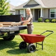 thumbnail image 5 of Costway 2 Tire Wheelbarrow Garden Cart Heavy-duty Dolly Utility Cart Red, 5 of 11