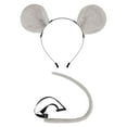 thumbnail image 4 of 2x2x Juego De Accesorios Para Disfraz De Ratón, Diadema Con Orejas De Ratón Y Decoración De Cola Para Fiesta, Color Gris, 4 of 8