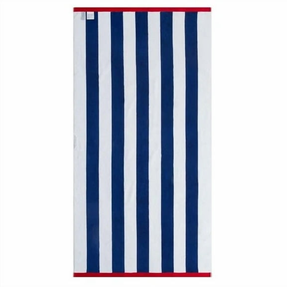 Cabana Stripe Oversized Beach Towel, 72" X 38", Blue And Red