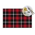 thumbnail image 4 of XMXY Woven Placemats Set of 4 PCS, Vintage Red Striped Check Table Mats Washable Heat Resistant Placemats, 4 of 6