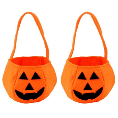 

NUOLUX 2 Pcs 20x28cm Halloween Pumpkin Pattern Non-woven Gift Tote Bag Portable Cartoon Candy Handbag Holders Organizers Home Decorations for Shopping Party (Orange)