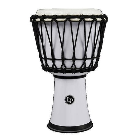 Latin Percussion 7" Rope Tuned Circle Djembe with Perfect Pitch Head (White)