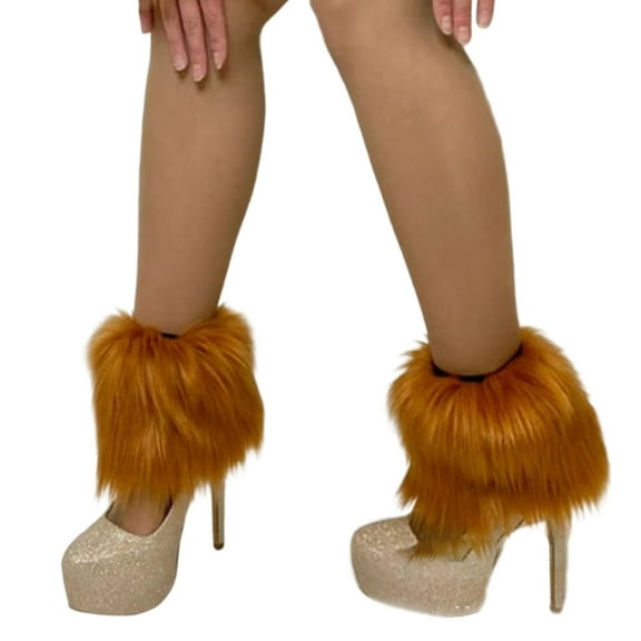 Women's Faux Furs Leg Warmers Warm Fuzzy Leg Warmers Soft Boot Cuffs Cover