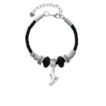 thumbnail image 2 of Delight Jewelry Silvertone 3-D White Ice Skate Mom Celtic Knot Leather Bead Bracelet, 7"+2" Extender, 2 of 4